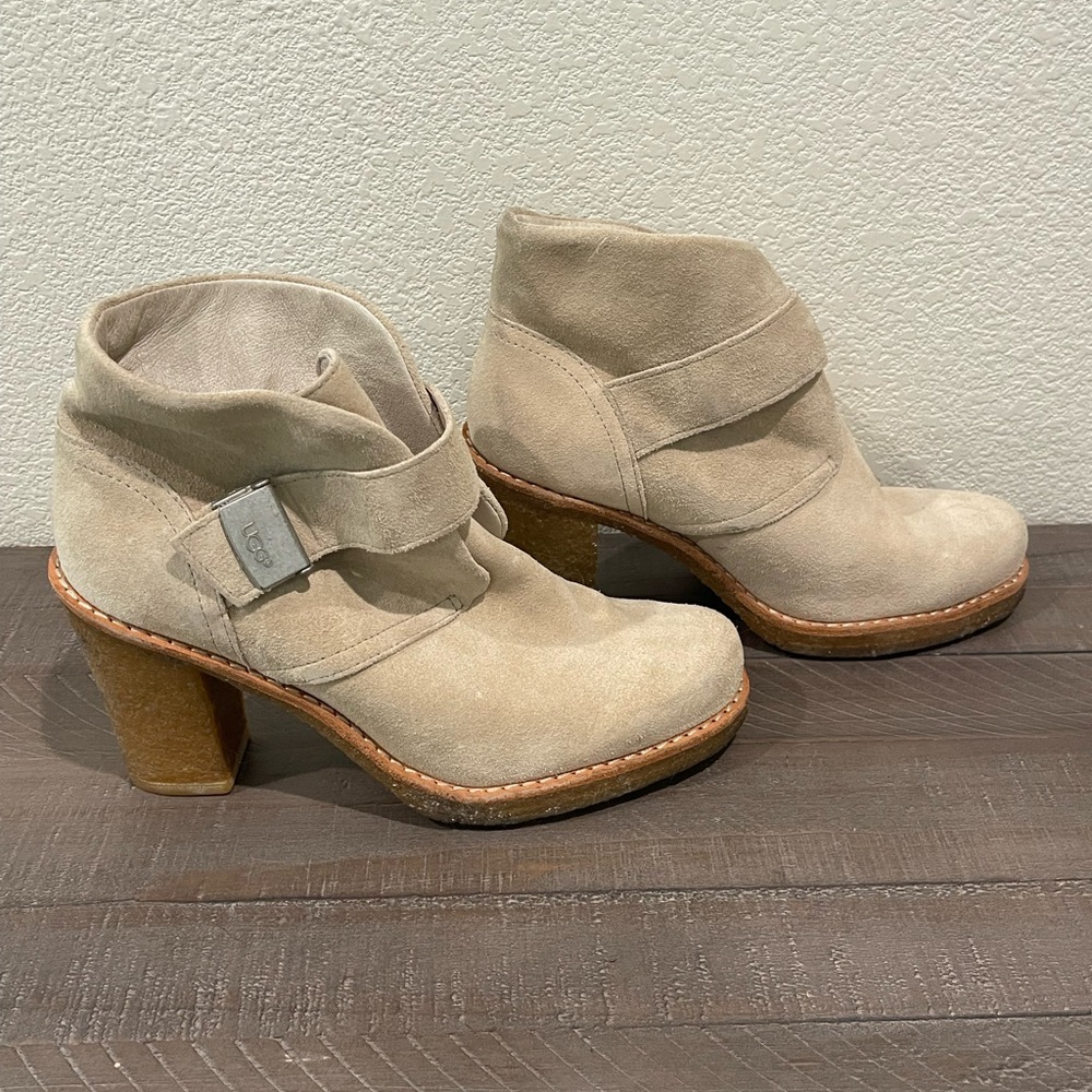 Beige UGG platform heels with shearling insoles size 7 women